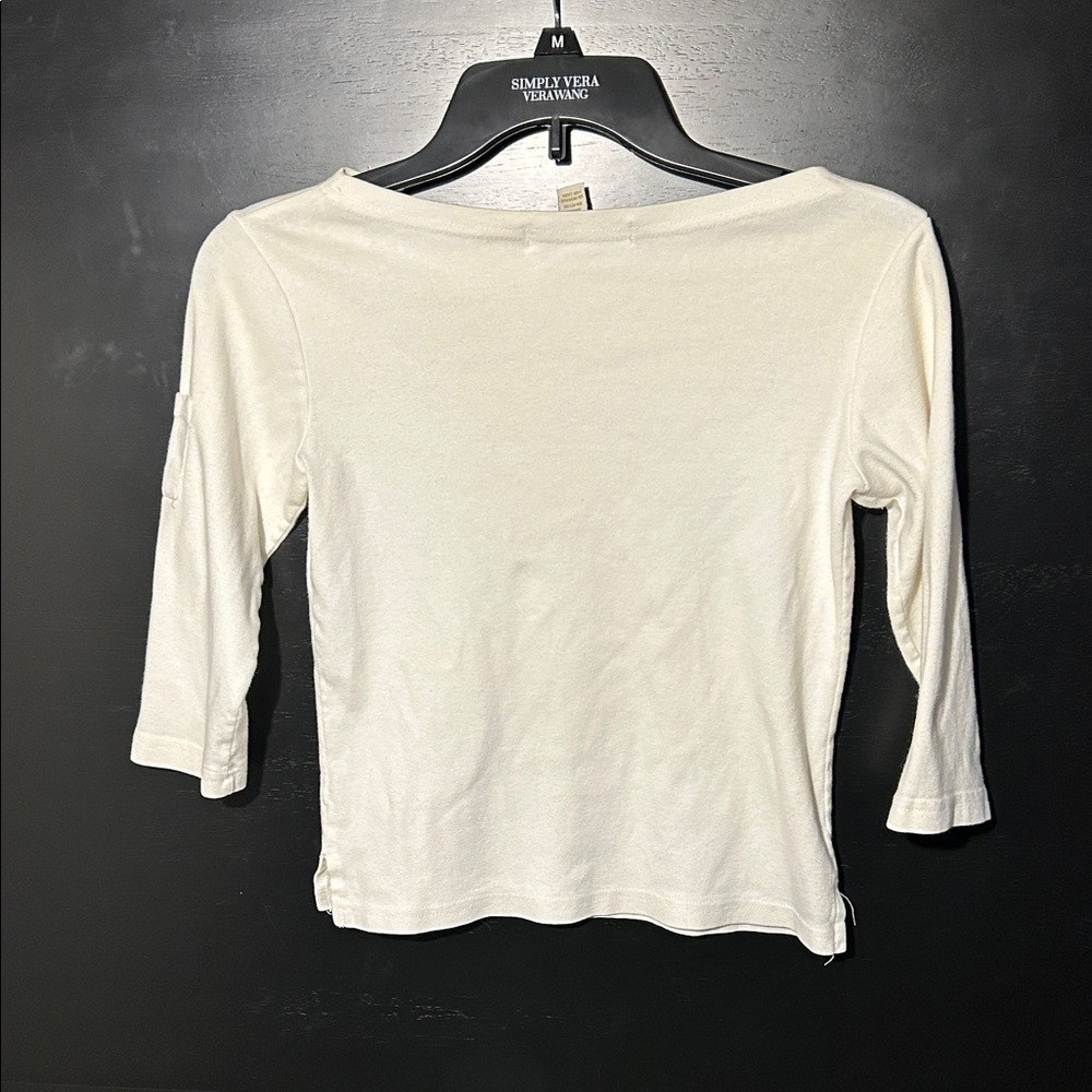 Merona Women's Cream 3/4 Sleeve Top - Picture 5 of 5